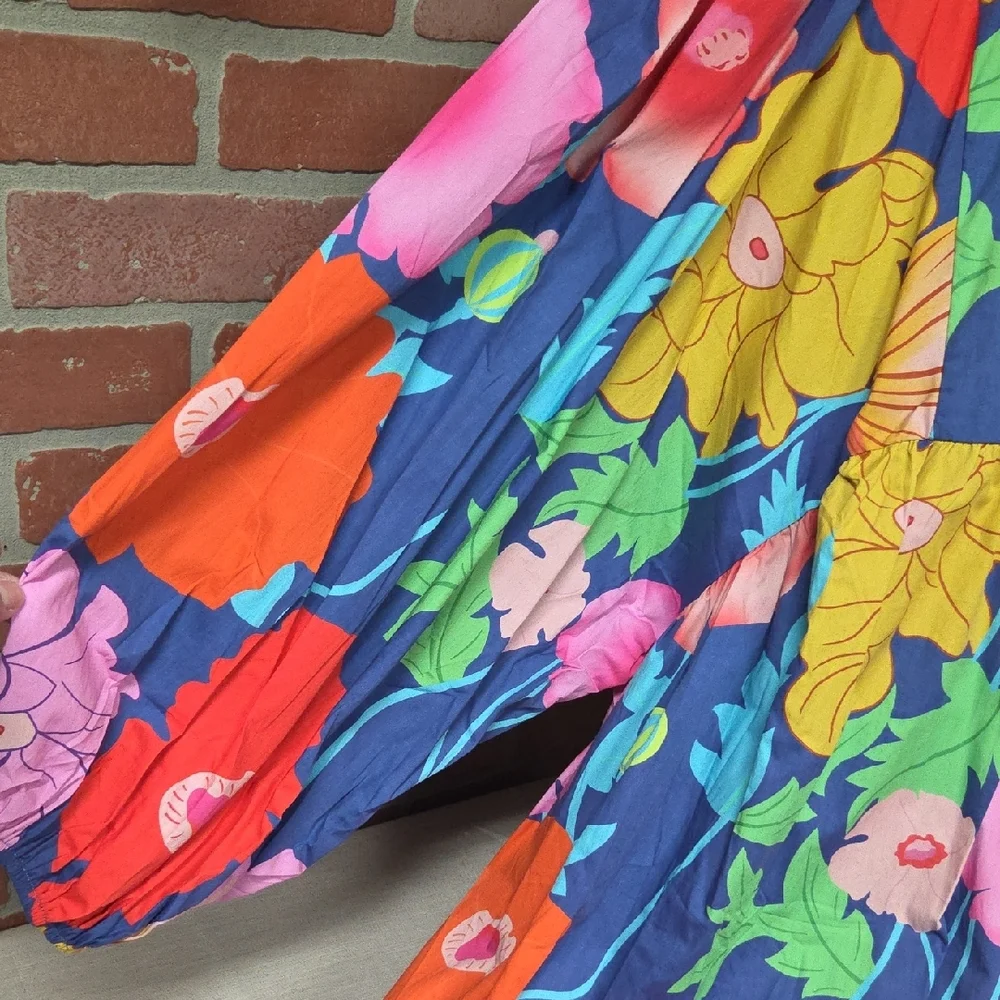 Vibrant Floral Above Knee Dress 3x - Picture 3 of 6